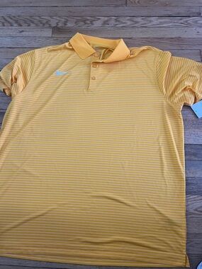 Nike Men’s Yellow Pinstripe Polo xxl men